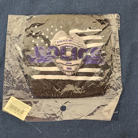 Purple White and Black Police Blue Line Support Reusable Washable Face Mask - Picture 10 of 16